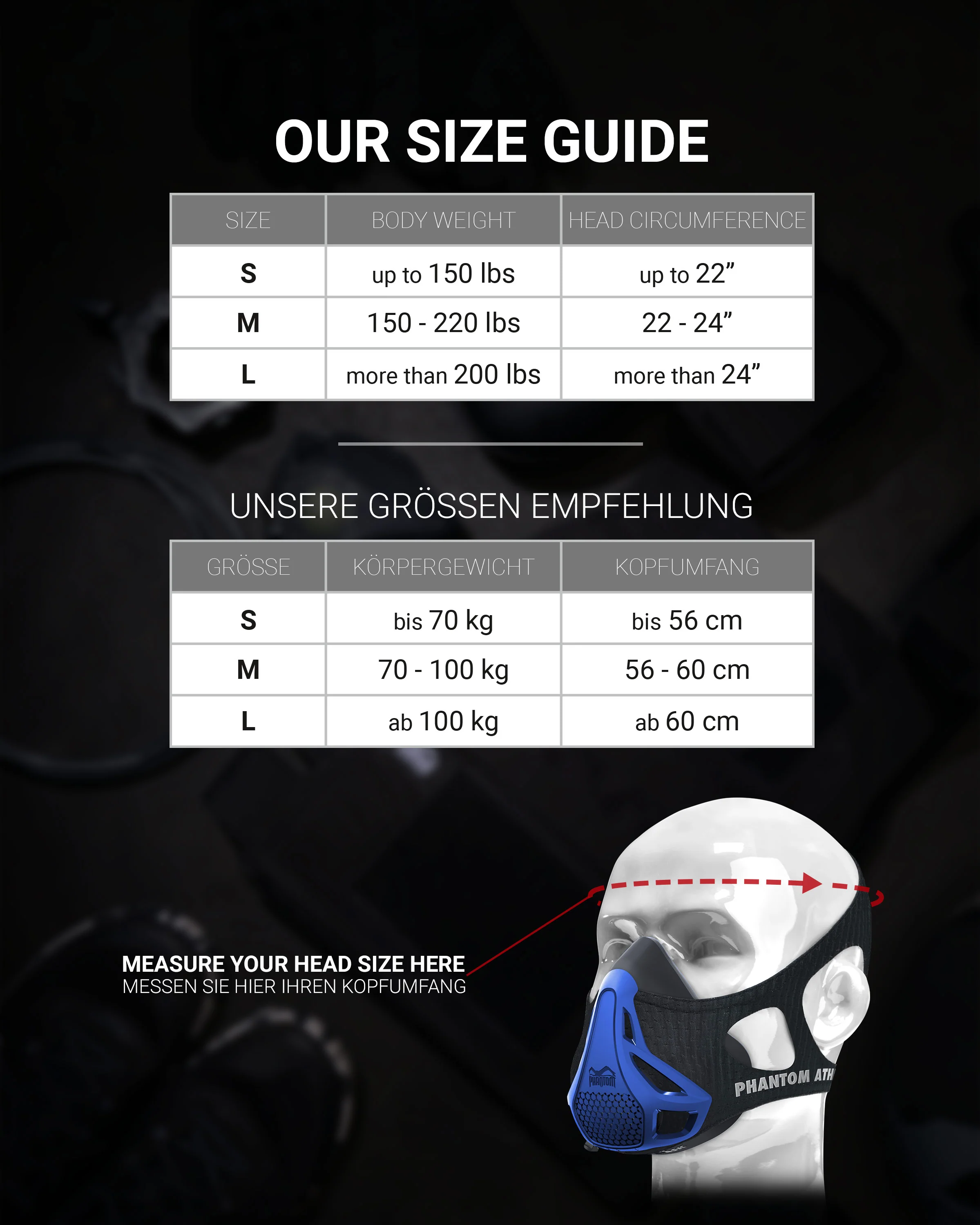 Phantom Trainingsmaske - Blau - Image 8